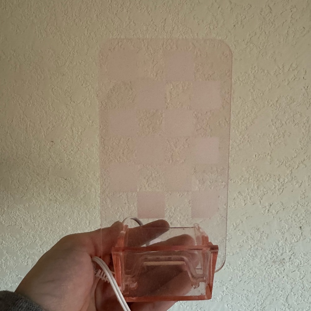 Checkered Pink Light Up Phone Stand